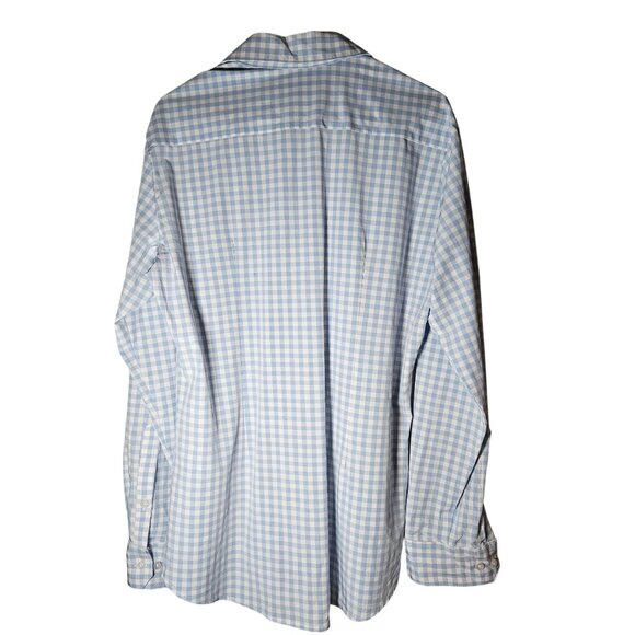 Mizzen+Main Men Shirt Blue Gingham L Trim Fit Preppy Officecore Quiet Luxury - Picture 2 of 12
